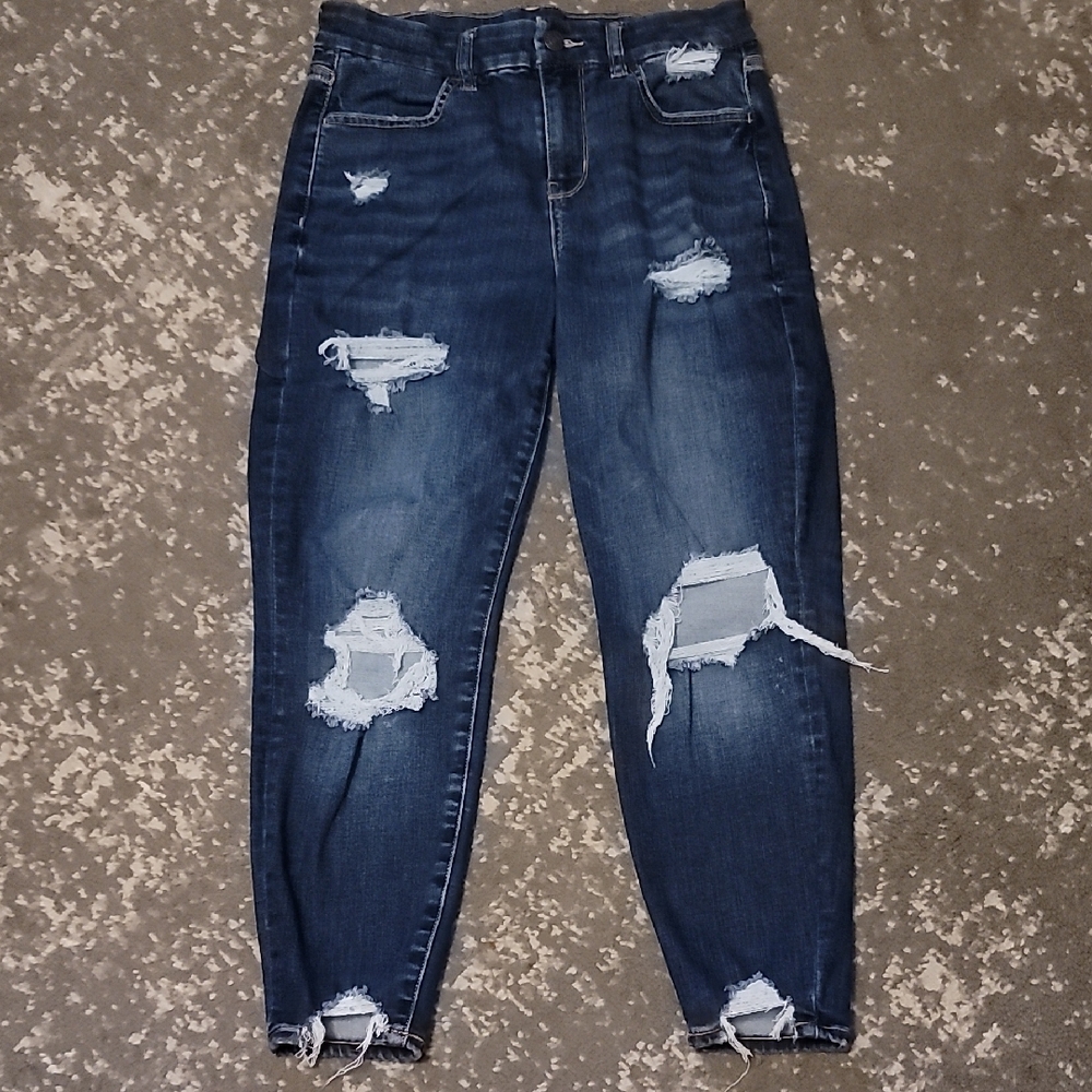 Women's Distressed Blue Jeans